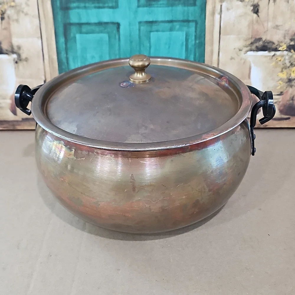 Vtng Vinora Hammered Copper Cooking Pot, Germany